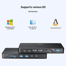 UNITEK D1104A01 13-in-1 USB-C Docking Station 8K@30Hz Triple 4K 100W PD 2.5Gb Ethernet for Windows Mac