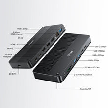 UNITEK D1104A01 13-in-1 USB-C Docking Station 8K@30Hz Triple 4K 100W PD 2.5Gb Ethernet for Windows Mac