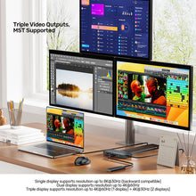 UNITEK D1104A01 13-in-1 USB-C Docking Station 8K@30Hz Triple 4K 100W PD 2.5Gb Ethernet for Windows Mac