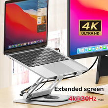 UNITEK D1109B01 Laptop Stand 360° Rotating Base with Detachable USB-C Hub 4K HDMI Gigabit Ethernet 100W PD