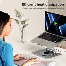 UNITEK D1109B01 Laptop Stand 360° Rotating Base with Detachable USB-C Hub 4K HDMI Gigabit Ethernet 100W PD