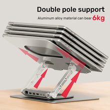 UNITEK D1109B01 Laptop Stand 360° Rotating Base with Detachable USB-C Hub 4K HDMI Gigabit Ethernet 100W PD