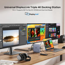 UNITEK D1135AGY01 15-in-1 DisplayLink Docking Station Triple 4K@60Hz for Mac M1 M2 100W PD 10Gbps USB