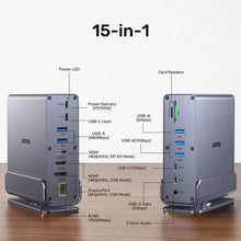 UNITEK D1135AGY01 15-in-1 DisplayLink Docking Station Triple 4K@60Hz for Mac M1 M2 100W PD 10Gbps USB