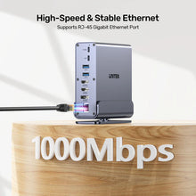 UNITEK D1135AGY01 15-in-1 DisplayLink Docking Station Triple 4K@60Hz for Mac M1 M2 100W PD 10Gbps USB