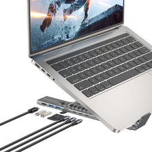 UNITEK D1137AGY01 Foldable Laptop Stand with 7-in-1 USB-C Docking Station 4K@60Hz 100W PD Aluminium