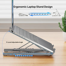 UNITEK D1137AGY01 Foldable Laptop Stand with 7-in-1 USB-C Docking Station 4K@60Hz 100W PD Aluminium