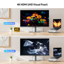 UNITEK D1137AGY01 Foldable Laptop Stand with 7-in-1 USB-C Docking Station 4K@60Hz 100W PD Aluminium
