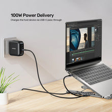 UNITEK D1137AGY01 Foldable Laptop Stand with 7-in-1 USB-C Docking Station 4K@60Hz 100W PD Aluminium