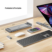 UNITEK D1137AGY01 Foldable Laptop Stand with 7-in-1 USB-C Docking Station 4K@60Hz 100W PD Aluminium