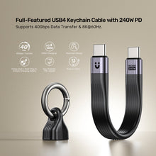 UNITEK C14179ABK01-0.13M USB4 Keychain Cable 240W PD3.1 40Gbps 8K@60Hz 13cm Thunderbolt 4 Compatible