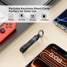UNITEK C14179ABK01-0.13M USB4 Keychain Cable 240W PD3.1 40Gbps 8K@60Hz 13cm Thunderbolt 4 Compatible