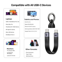 UNITEK C14179ABK01-0.13M USB4 Keychain Cable 240W PD3.1 40Gbps 8K@60Hz 13cm Thunderbolt 4 Compatible