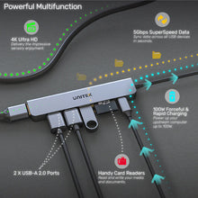 UNITEK H1118A 7-in-1 USB-C Hub 4K@30Hz HDMI 5Gbps USB-A SD/TF Card Reader 100W PD for MacBook iPad