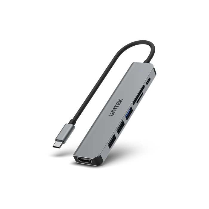 UNITEK H1118A 7-in-1 USB-C Hub 4K@30Hz HDMI 5Gbps USB-A SD/TF Card Reader 100W PD for MacBook iPad