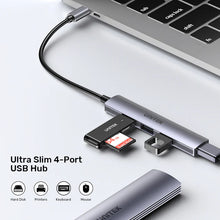 UNITEK H1208B 4-in-1 USB-C Hub 1xUSB-A 5Gbps 3xUSB-A 480Mbps for MacBook iPad Pro PC Data Transfer