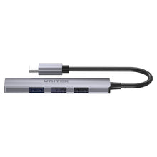 UNITEK H1208B 4-in-1 USB-C Hub 1xUSB-A 5Gbps 3xUSB-A 480Mbps for MacBook iPad Pro PC Data Transfer