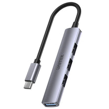 UNITEK H1208B 4-in-1 USB-C Hub 1xUSB-A 5Gbps 3xUSB-A 480Mbps for MacBook iPad Pro PC Data Transfer