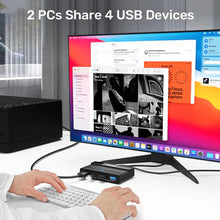 UNITEK H1310A USB 3.0 Switch Box for 2 PCs with 4 USB-A Ports & One-Button Sharing Control