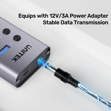 UNITEK H1315B01-EU 10-in-1 USB Hub with 8 USB-A, 2 USB-C Ports, Individual Switches & BC1.2 Fast Charging