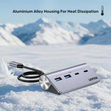 UNITEK H1337AGY01 uHUB Q4 4-in-1 USB-C Hub with 2 USB-A, 2 USB-C Ports & 5Gbps Data Transfer