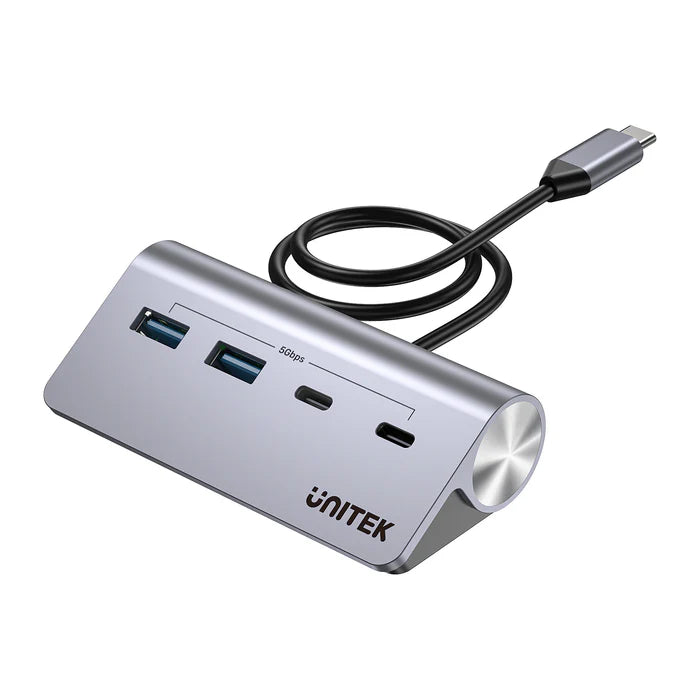 UNITEK H1337AGY01 uHUB Q4 4-in-1 USB-C Hub with 2 USB-A, 2 USB-C Ports & 5Gbps Data Transfer