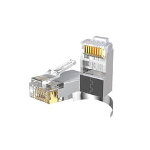 UNITEK OT1093ATP01 Cat7 Pass-Through RJ45 Connector Shielded Gold-Plated 10Gbps 600MHz