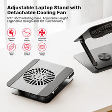 UNITEK OT1098AGY01 Adjustable Laptop Stand 360° Rotation Detachable Cooling Fan Carbon Steel Aluminum