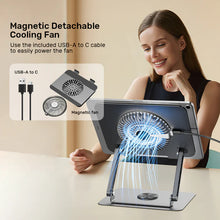 UNITEK OT1098AGY01 Adjustable Laptop Stand 360° Rotation Detachable Cooling Fan Carbon Steel Aluminum