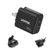 UNITEK P1119A 35W GaN Wall Charger PD35W QC18W Foldable Plug Travel Charger for iPhone Samsung MacBook Air