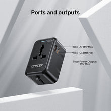 UNITEK P1120ABK01 Universal Travel Adapter 20W PD 18W QC 3.0 4-in-1 Plug for over 200 Countries USB-C USB-A
