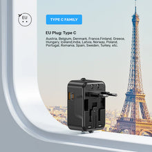 UNITEK P1120ABK01 Universal Travel Adapter 20W PD 18W QC 3.0 4-in-1 Plug for over 200 Countries USB-C USB-A