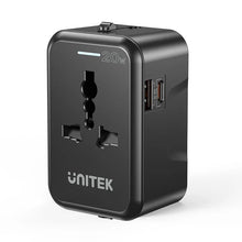 UNITEK P1120ABK01 Universal Travel Adapter 20W PD 18W QC 3.0 4-in-1 Plug for over 200 Countries USB-C USB-A