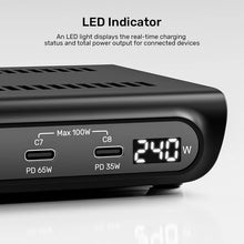 UNITEK P1230CBK01-EU 240W 10-Port USB Charging Station 8 USB-C 2 USB-A Smart Charger for Laptops Tablets Phones