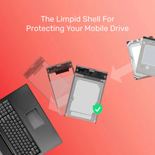 UNITEK S1103A DiskGuard Limpid R USB 3.0 to SATA III 2.5 Enclosure Transparent Tool-Free for HDD SSD
