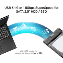 UNITEK S1103A DiskGuard Limpid R USB 3.0 to SATA III 2.5 Enclosure Transparent Tool-Free for HDD SSD