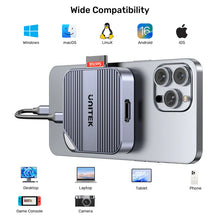 UNITEK S1244CGY01 Magnetic SD/Micro SD Card Reader 6-in-1 PD100W HDMI 4K@60Hz AUX for iPhone 15+ MagSafe