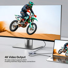 UNITEK S1244CGY01 Magnetic SD/Micro SD Card Reader 6-in-1 PD100W HDMI 4K@60Hz AUX for iPhone 15+ MagSafe