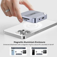 UNITEK S1244CGY01 Magnetic SD/Micro SD Card Reader 6-in-1 PD100W HDMI 4K@60Hz AUX for iPhone 15+ MagSafe