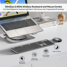 UNITEK T054AGY01-US SlimDuo 2.4GHz Wireless Keyboard and Mouse Combo Space Gray 1600 DPI Silent