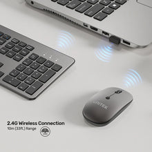 UNITEK T054AGY01-US SlimDuo 2.4GHz Wireless Keyboard and Mouse Combo Space Gray 1600 DPI Silent