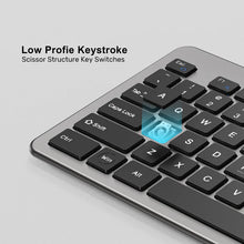 UNITEK T054AGY01-US SlimDuo 2.4GHz Wireless Keyboard and Mouse Combo Space Gray 1600 DPI Silent