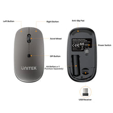 UNITEK T054AGY01-US SlimDuo 2.4GHz Wireless Keyboard and Mouse Combo Space Gray 1600 DPI Silent