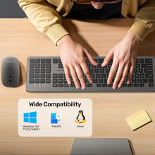UNITEK T054AGY01-US SlimDuo 2.4GHz Wireless Keyboard and Mouse Combo Space Gray 1600 DPI Silent