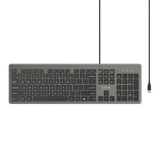 UNITEK T052AGY01-US SlimTap Ultra Light Wired Keyboard 104 Keys Space Grey USB-A Silent Ergonomic