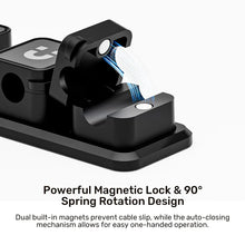 UNITEK T1117ABK01 SnapHold Magnetic Cable Clip Holder with Base 180° Rotating for Desk Cable Management