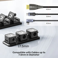 UNITEK T1117ABK01 SnapHold Magnetic Cable Clip Holder with Base 180° Rotating for Desk Cable Management