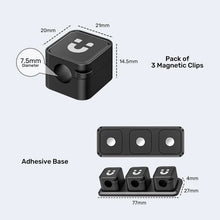 UNITEK T1117ABK01 SnapHold Magnetic Cable Clip Holder with Base 180° Rotating for Desk Cable Management