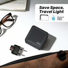 UNITEK P1242ABK01 Travel Tri Pro 65W GaN Charger Hub 3-in-1 USB-C 60W USB-A 5W HDMI 4K@60Hz Global Plugs