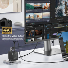 UNITEK P1242ABK01 Travel Tri Pro 65W GaN Charger Hub 3-in-1 USB-C 60W USB-A 5W HDMI 4K@60Hz Global Plugs